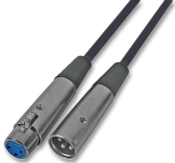 SOUNDLAB AV21112 - 3 Pin XLR Male to Female Klotz Patch Lead, 1m Black