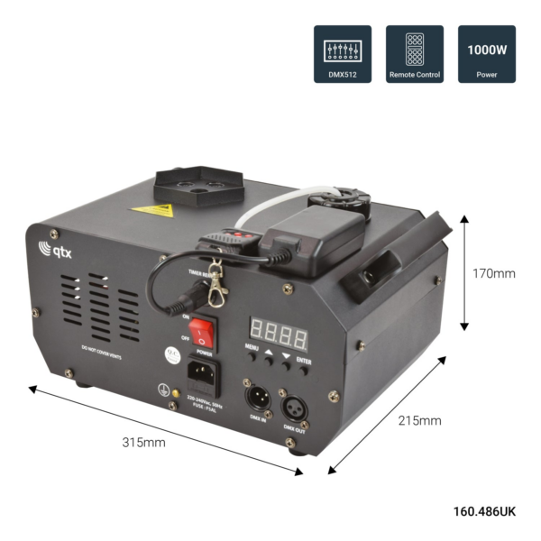 QTX FLARE-1000 - Vertical LED Fog Machine 1000W - Image 7